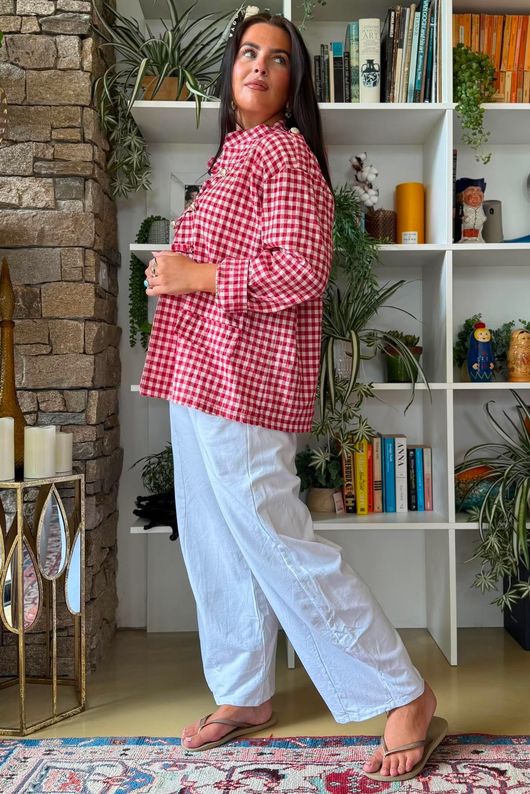 Nonni Gingam Napoleon Jacket Sangria